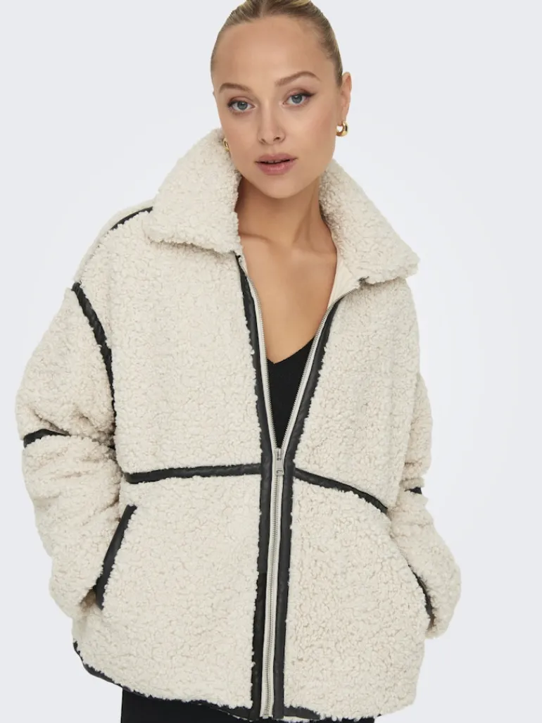 ONLPARIS TEDDY JACKET LIFE OTW CS white sand