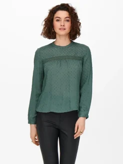 ONLPELIA LIFE LS DOT BLOUSE WVN CS balsam green