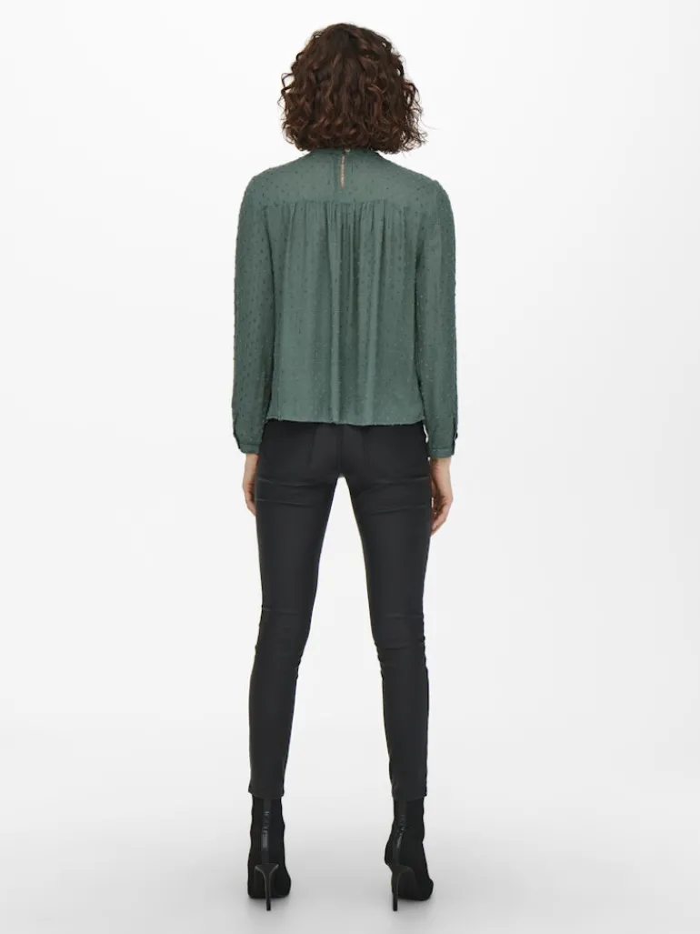 ONLPELIA LIFE LS DOT BLOUSE WVN CS balsam green