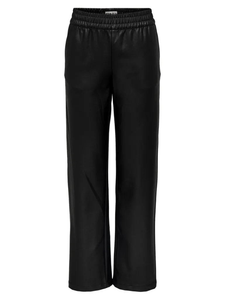 ONLPOPSTAR LIFE MW WIDE COATED PNT NOOS black