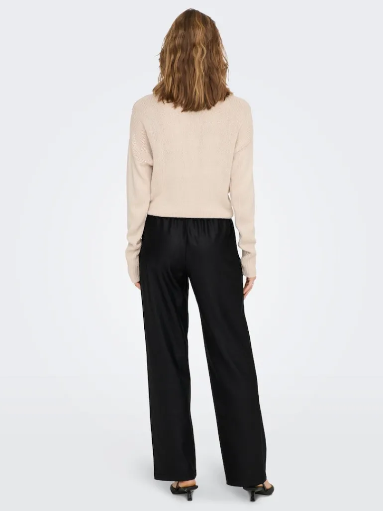 ONLPOPSTAR LIFE MW WIDE COATED PNT NOOS black