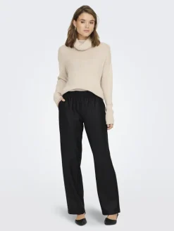 ONLPOPSTAR LIFE MW WIDE COATED PNT NOOS black