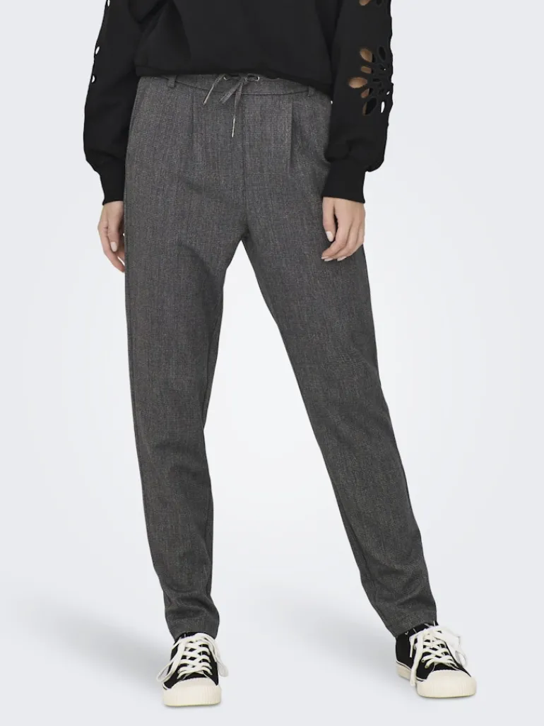 ONLPOPTRASH-ELISE EASY MELANGE PANT NOOS dark grey melange