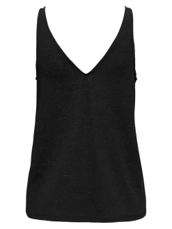 ONLQUEEN S/L V-NECK GLITTER TOP JRS black2
