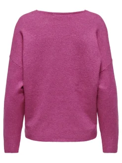 ONLRICA L/S V-NECK PULLO KNT NOOS raspberry rose
