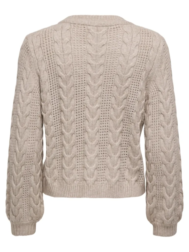 ONLRUBINA LIFE LS CABLE O-NECK KNT NOOS mocha meringue