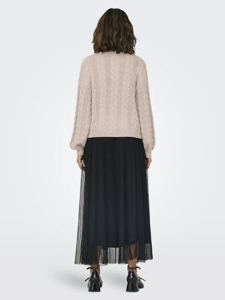 ONLRUBINA LIFE LS CABLE O-NECK KNT NOOS mocha meringue
