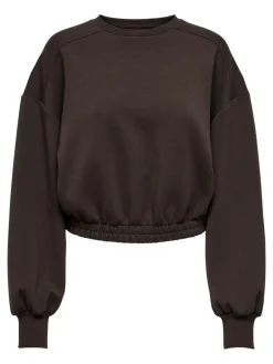 ONLSCARLETT L/S CROPPED O-NECK SWT hot fudge