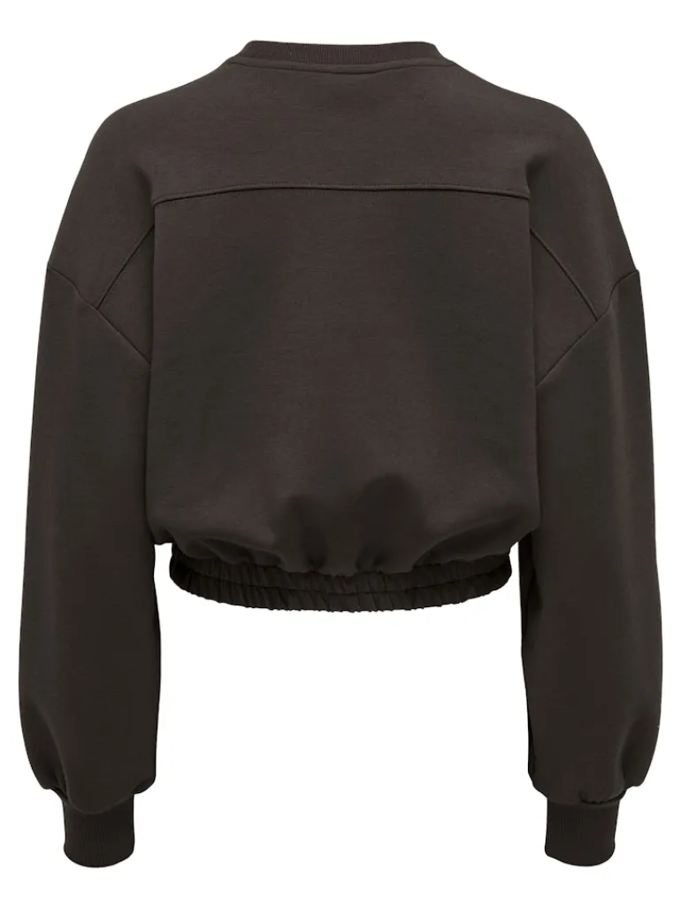 ONLSCARLETT L/S CROPPED O-NECK SWT hot fudge