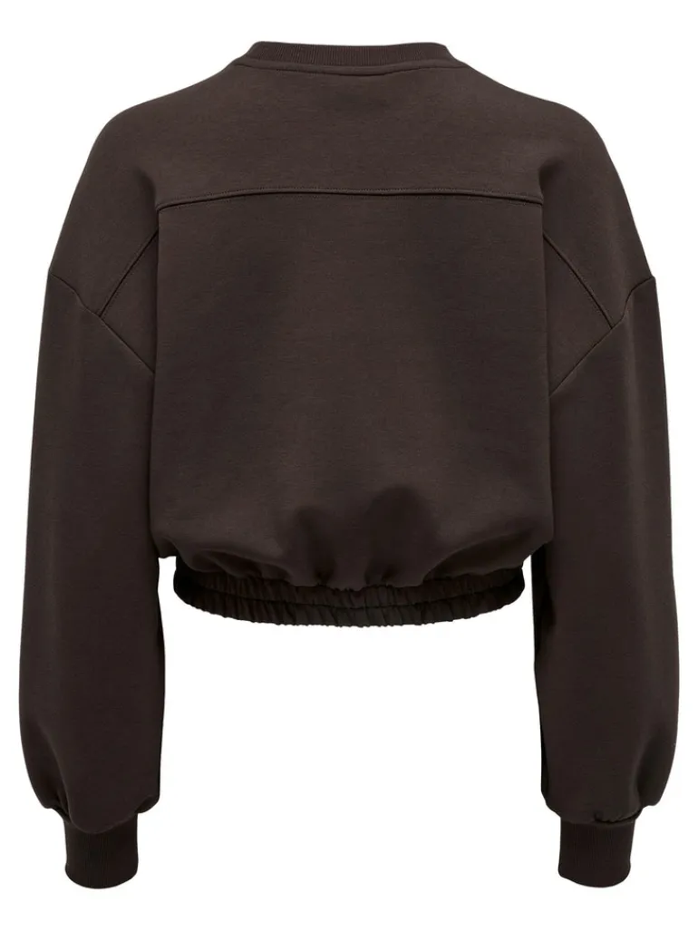 ONLSCARLETT L/S CROPPED O-NECK SWT hot fudge