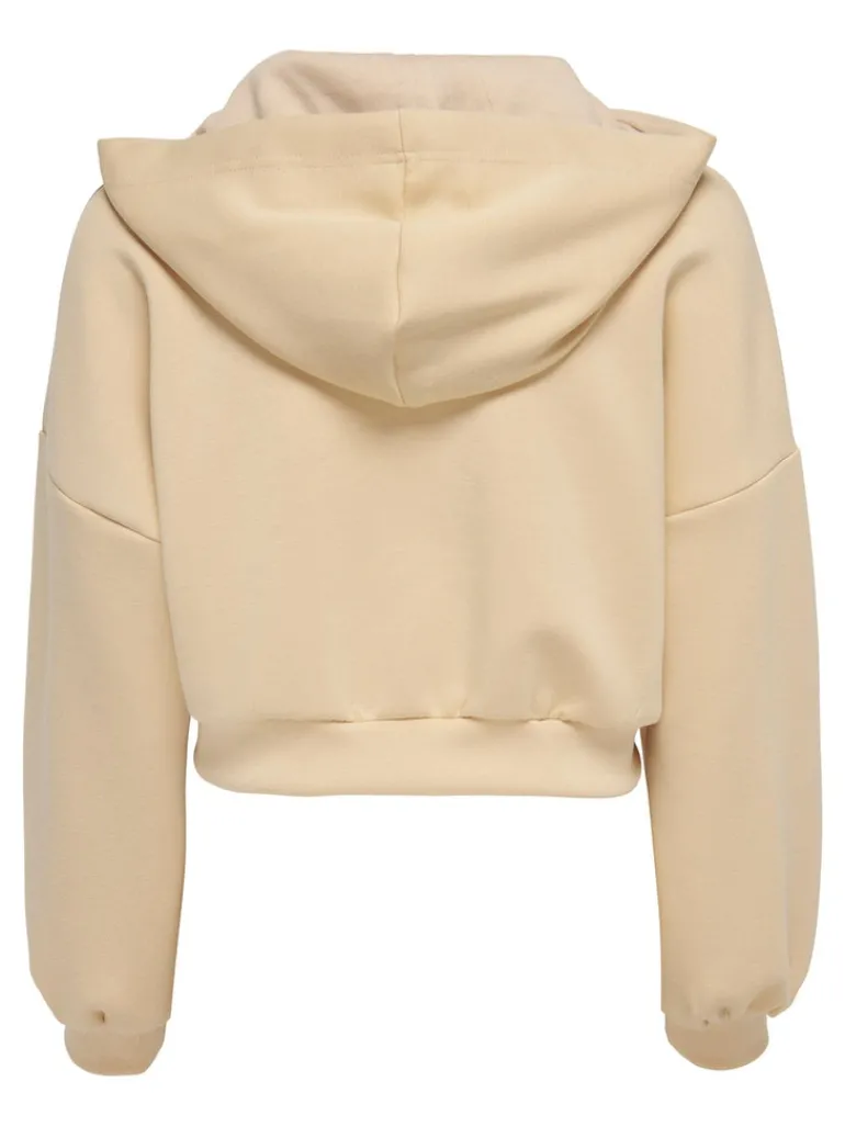 ONLSCARLETT L/S SATEEN MIX ZIP HOOD SWT irish cream