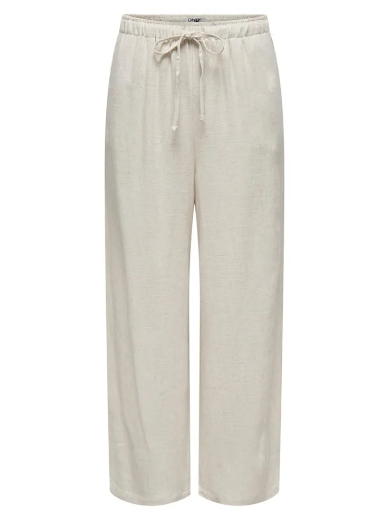 ONLSIESTA MW PULL-UP LINEN BL PNT NOOS moonbeam