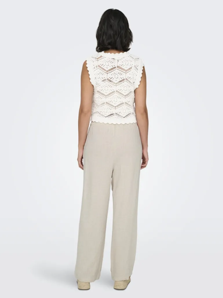 ONLSIESTA MW PULL-UP LINEN BL PNT NOOS moonbeam