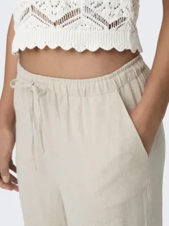 ONLSIESTA MW PULL-UP LINEN BL PNT NOOS moonbeam