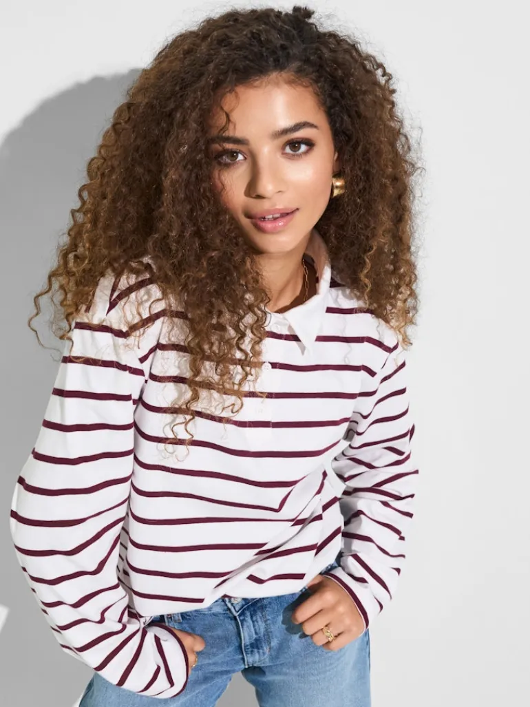 ONLSIRA L/S POLO JRS burgundy