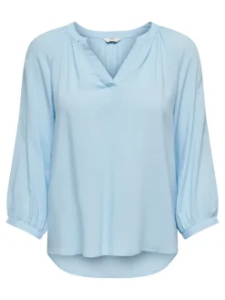 ONLSKY 3/4 V-NECK TOP WVN CS clear sky