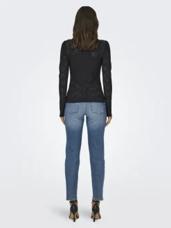 ONLSMILLA LIFE L/S PUFF TOP JRS black