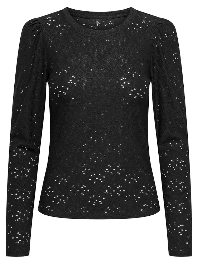 ONLSMILLA L/S O-NECK PUFF TOP JRS black