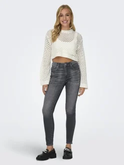 ONLSMILLA SHORT PULLOVER L/S KNT NOOS marshmallow