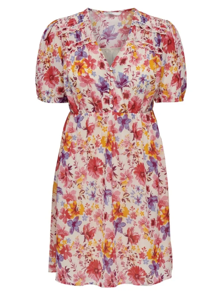 ONLSTAR LIFE FIA S/S FRILL DRESS PTM camellia rose