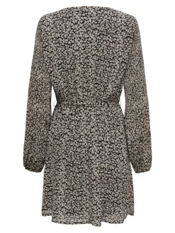 ONLSTAR LIFE L/S PLISSE SLEEVE DRESS WVN black