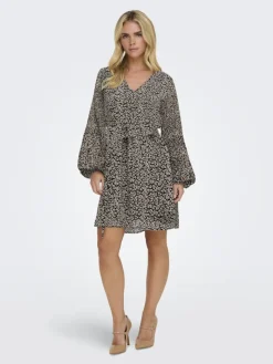 ONLSTAR LIFE L/S PLISSE SLEEVE DRESS WVN black