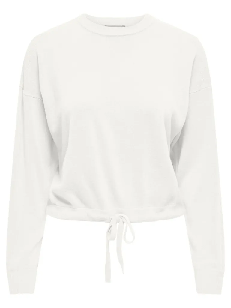 ONLSUNNY LS STRING DETAIL O-NECK CC KNT cloud dancer