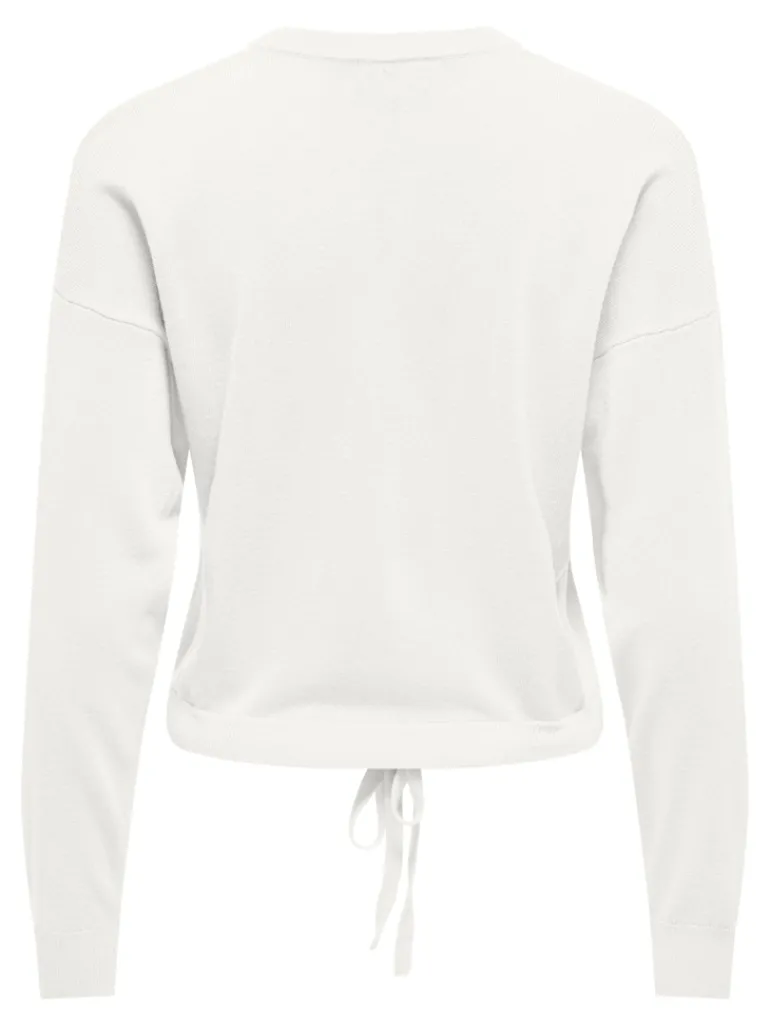 ONLSUNNY LS STRING DETAIL O-NECK CC KNT cloud dancer