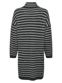 ONLTALIO LS STRIPE ROLLNECK DRESS BF KNT dark grey melange