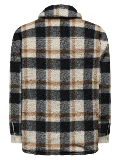 ONLTANJA CALISTA CHECK TEDDY JACKET OTW birch