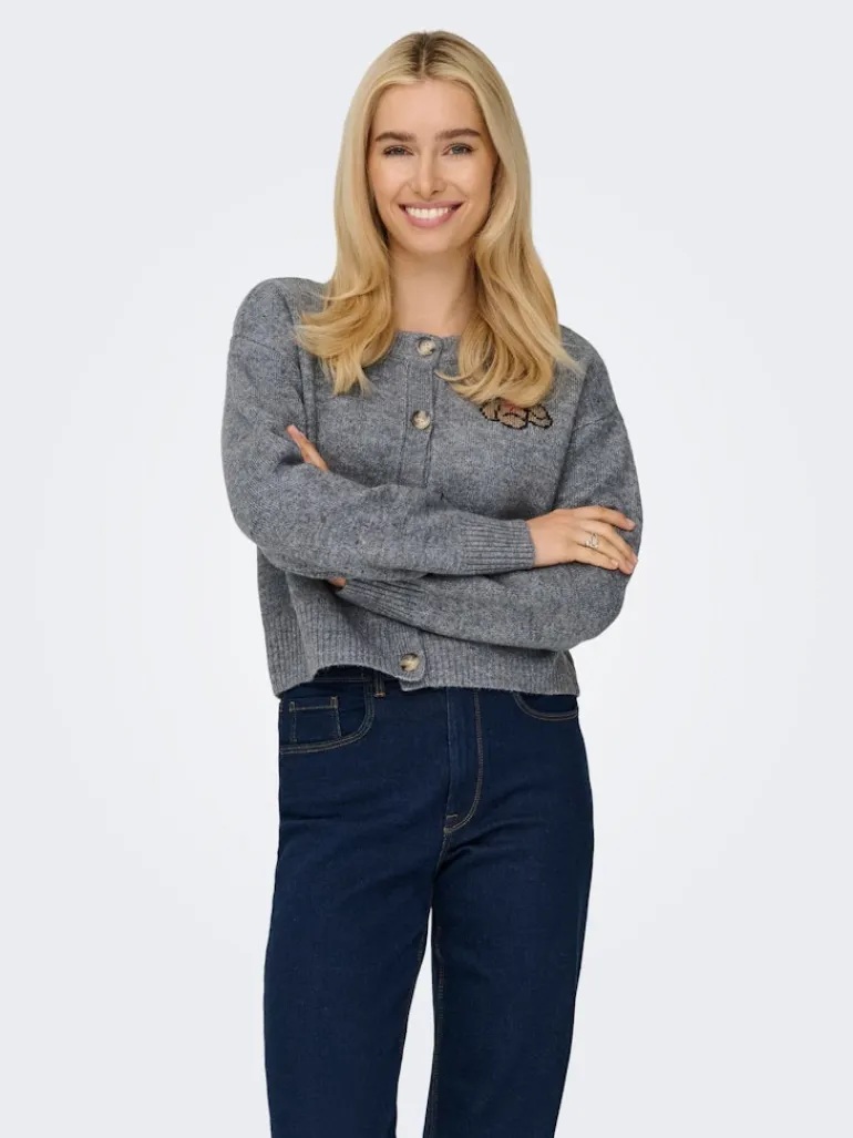 ONLTEDDY LS CARDIGAN EX KNT medium grey melange