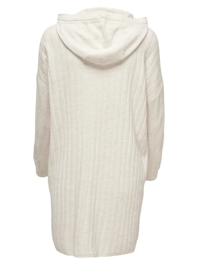 ONLTESSA CAREY L/S HOOD DRESS KNT pumice stone