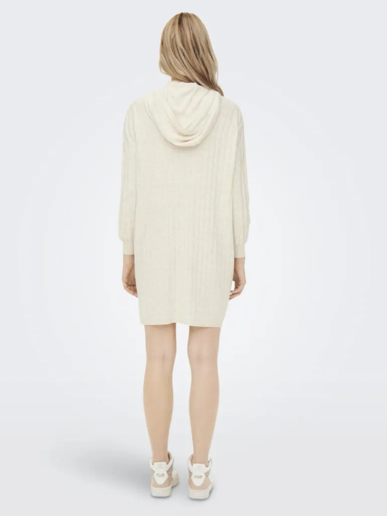 ONLTESSA CAREY L/S HOOD DRESS KNT pumice stone