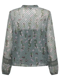 ONLTESSA ELIZA LS TOP WVN balsam green