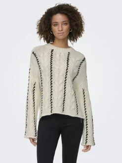 ONLTESSA LS CABEL STITCH O-NECK CC KNT birch