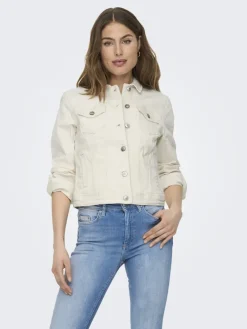 ONLTIA DNM JACKET COL PIM ecru