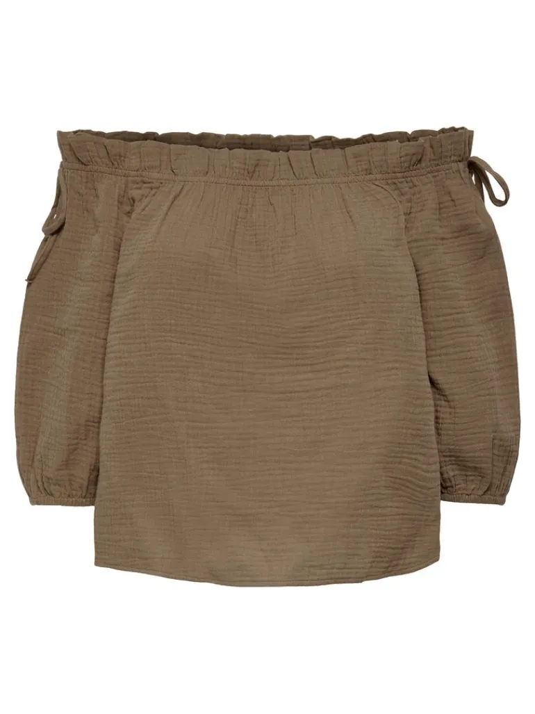 ONLTILLA THYRA OFF SHOULDER TOP NN walnut