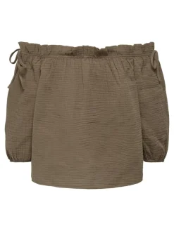 ONLTILLA THYRA OFF SHOULDER TOP NN walnut