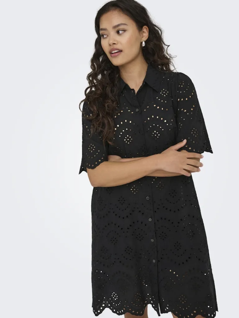ONLVALAIS S/S DRESS WVN NOOS black
