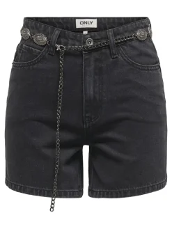 ONLVEGA HW WESTERN BELT DNM SHORTS BJ washed black