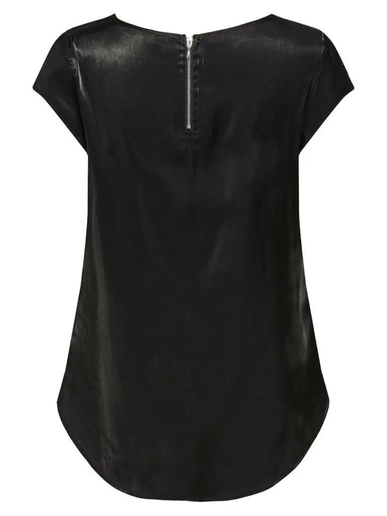 ONLVIC SS SHIMMER TOP NOOS WVN black