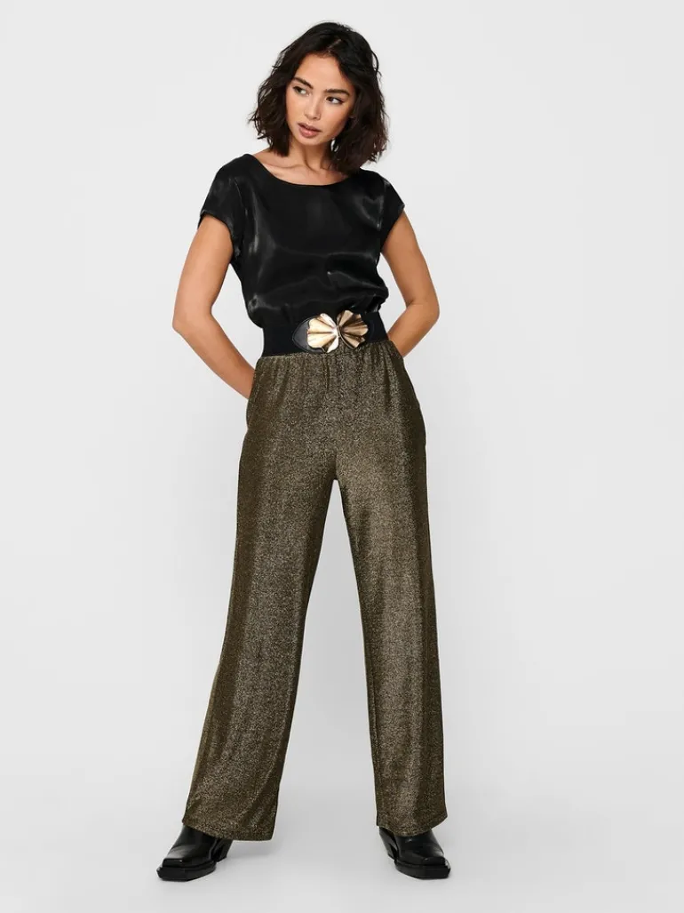 ONLVIC SS SHIMMER TOP NOOS WVN black