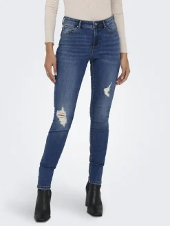 ONLWAUW MID SK DESTROY DNM BJ209 dark blue denim