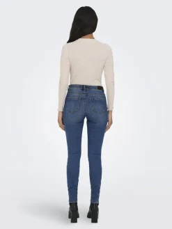 ONLWAUW MID SK DESTROY DNM BJ209 dark blue denim