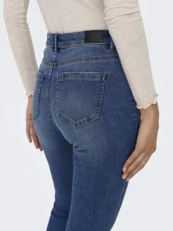 ONLWAUW MID SK DESTROY DNM BJ209 dark blue denim