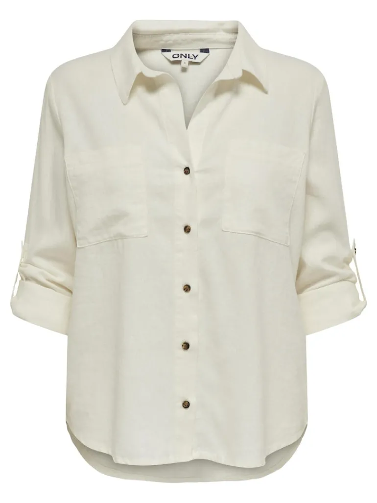 ONLYASMIN-CARO L/S LINEN SHIRT PNT NOOS cloud dancer