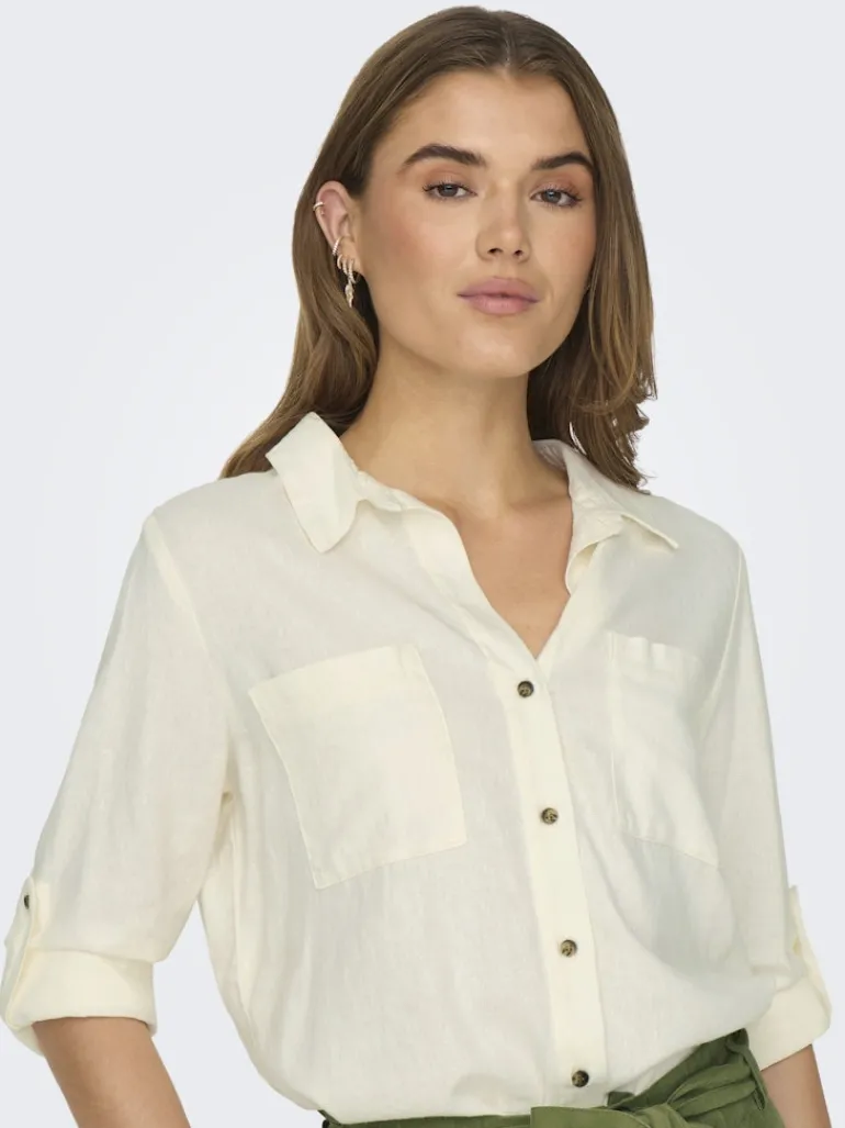 ONLYASMIN-CARO L/S LINEN SHIRT PNT NOOS cloud dancer