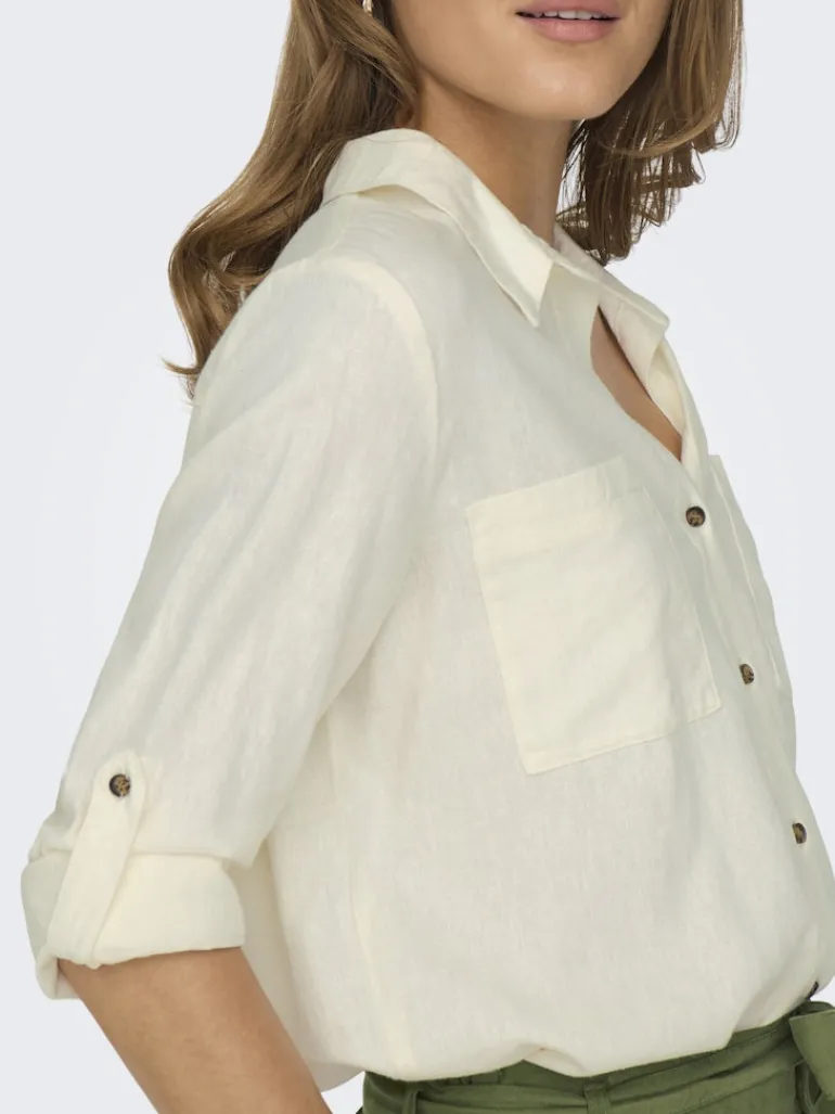ONLYASMIN-CARO L/S LINEN SHIRT PNT NOOS cloud dancer