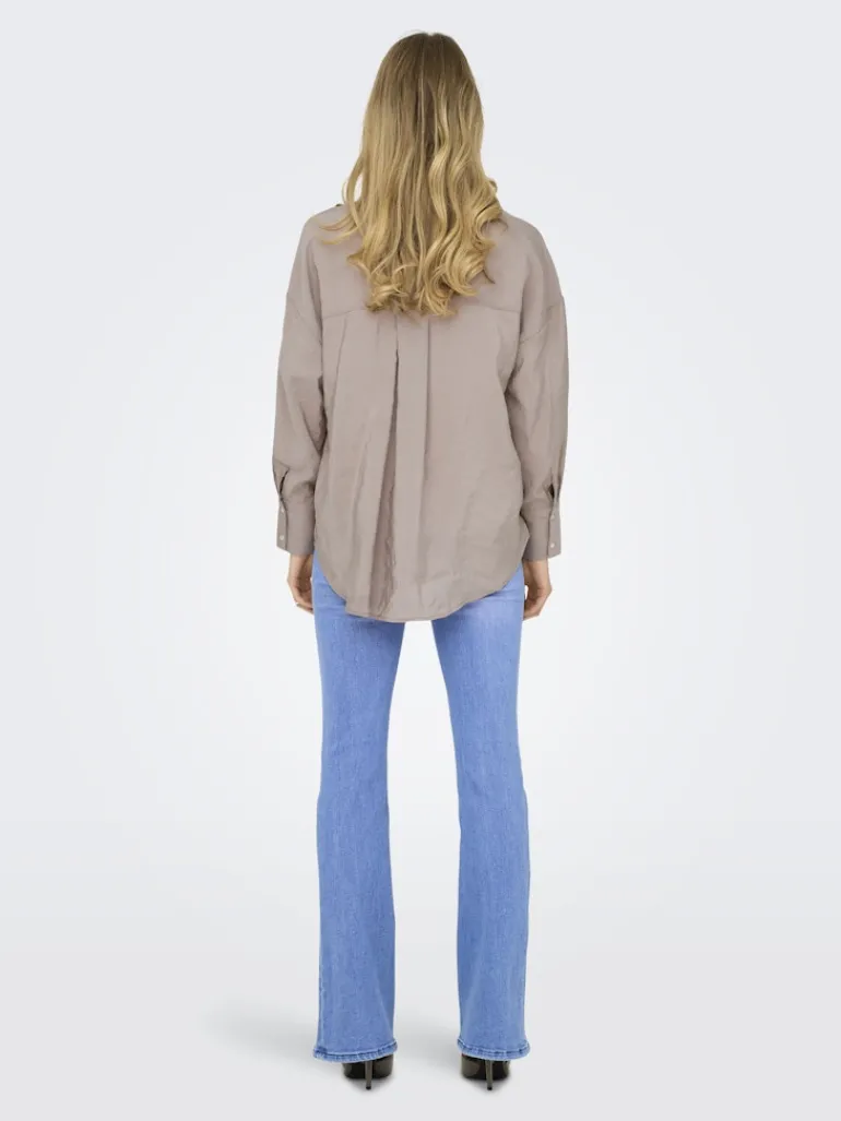 ONLZAZIMA L/S LOOSE SHIRT WVN NOOS silver mink