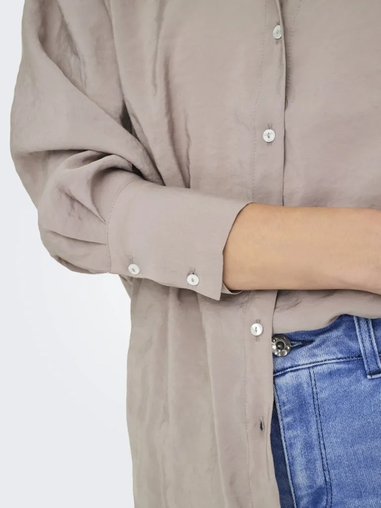 ONLZAZIMA L/S LOOSE SHIRT WVN NOOS silver mink